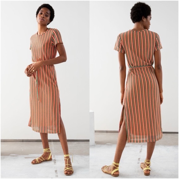 & Other Stories Dresses & Skirts - & OTHER STORIES Belted Striped T-Shirt Dress